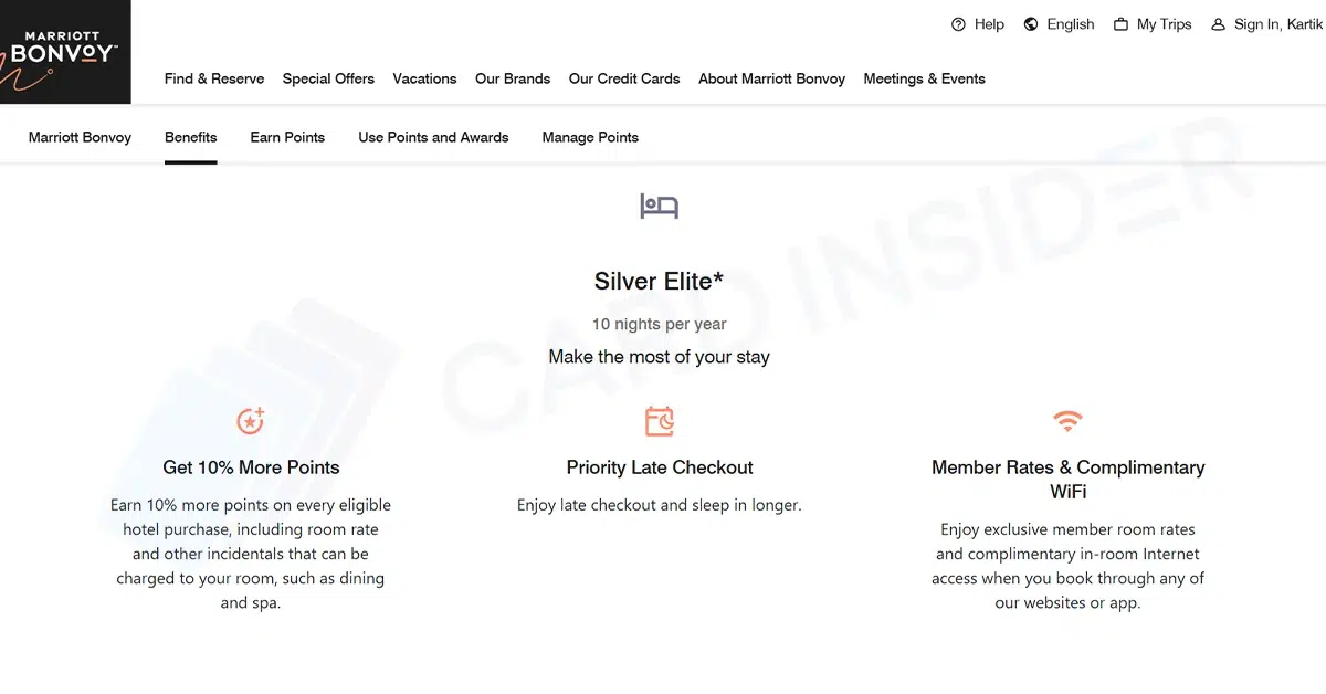 Marriott Bonvoy Silver Elite Status