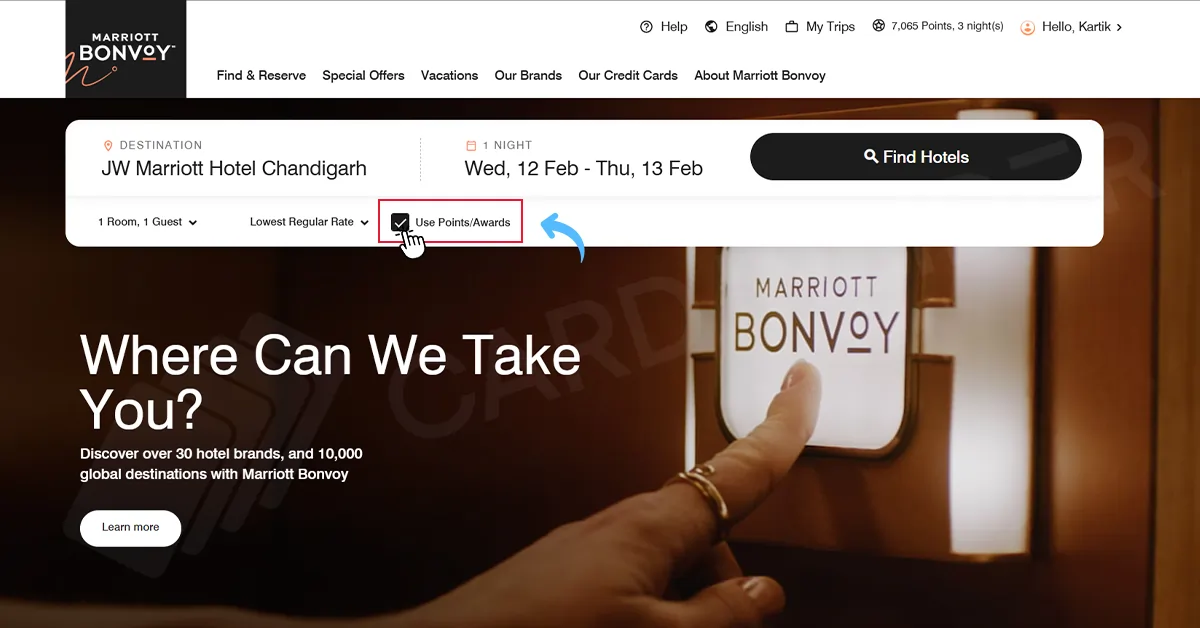 Use Marriott Points or Awards