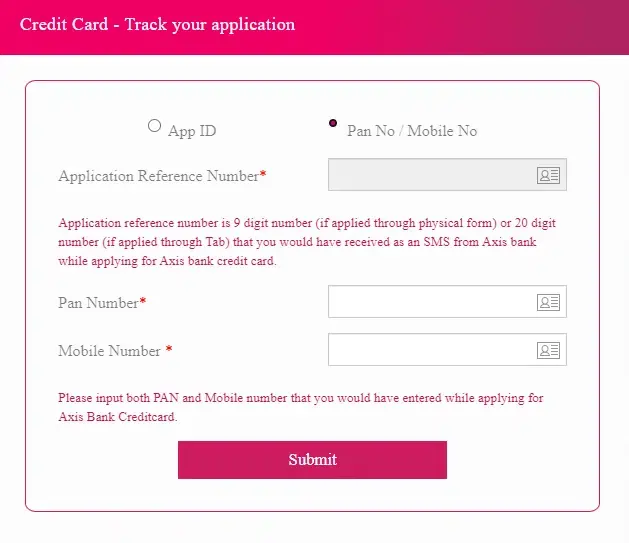 Track Axis Bank Credit Card Application Status Online Track Your Credit Card Application Status