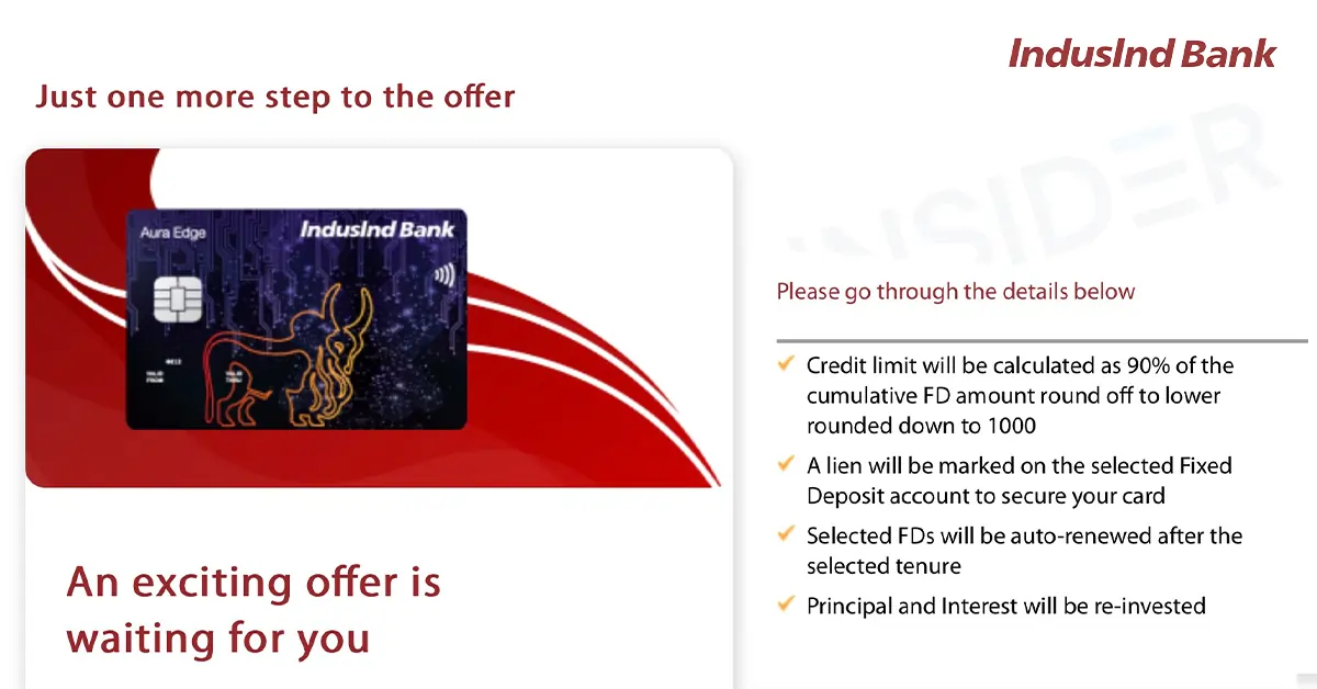 Easily Avail IndusInd Bank Credit Cards Against Fixed Deposit IndusInd Bank Offer